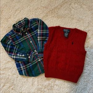 Ralph Lauren plaid shirt and sweater vest